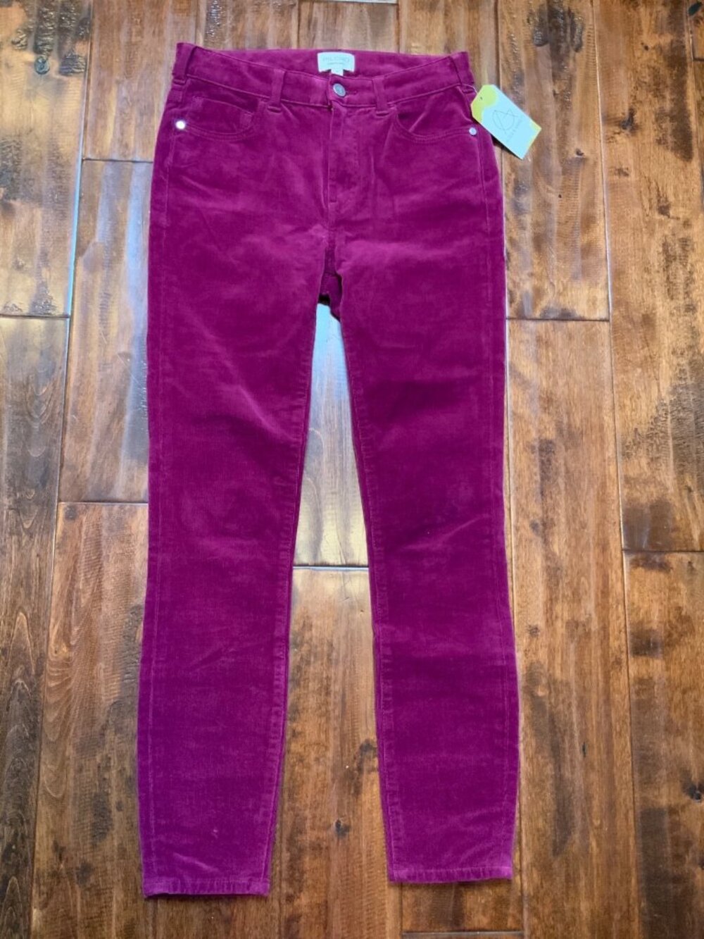 Pilcro Anthropologie Raspberry High-Rise Skinny Corduroy Pants, Size 27